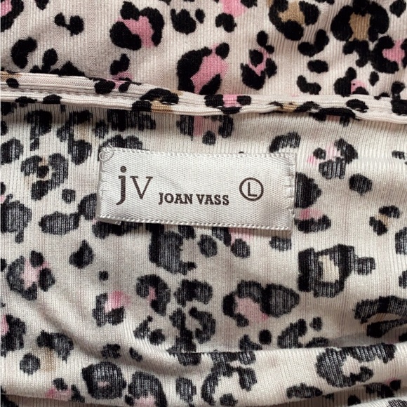 Joan Vass Pink and Black Leopard Pajama Set - Picture 3 of 3